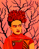 Frida Kahlo Art Print - Coral Variant