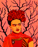 Frida Kahlo Art Print - Coral Variant