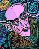 Moonlight Nosferatu Vampire Art Print - Black Light Comic