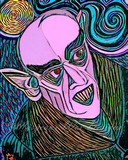 Moonlight Nosferatu Vampire Art Print - Black Light Comic