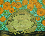 "Toad & Poppies 2" Art Print - Vintage