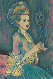Victorian Lady's Tea Time Art Print - Iridescense Variant