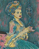 Victorian Lady's Tea Time Art Print - Iridescense Variant