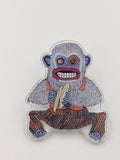 Gray Cymbal Monkey Acrylic Pin Inspired by Toy Monkeys