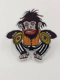 Crazy Cymbal Monkey Acrylic Pin Inspired by Toy Monkeys