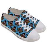 Women's Cymbal Monkey Low Top Canvas Sneakers in Aqua Blue