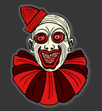 Creepy Clown Acrylic Pin Inspired by Gothic Horror Carnival and Circus Monsters