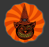 Halloween Cat Acrylic Pin Inspired by Vintage Halloween