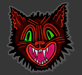 Scaredy Cat Acrylic Pin Inspired by Vintage Halloween