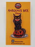Pumpkin Cat Acrylic Pin Inspired by Vintage Halloween