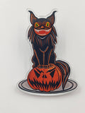 Pumpkin Cat Acrylic Pin Inspired by Vintage Halloween