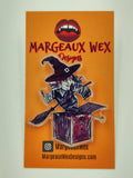 Witch Jack In The Box Acrylic Pin - Wine Color