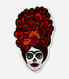 Sugar Skull Acrylic Pin Inspired by Frida Kahlo and Dia De Los Muertos