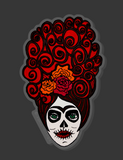 Sugar Skull Acrylic Pin Inspired by Frida Kahlo and Dia De Los Muertos