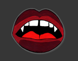 Vampire Lips Acrylic Pin Inspired by Gapped Tooth Vampires