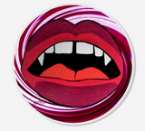 Pink Swirl Vampire Lips Acrylic Pin Inspired by Gap Toothed Vampires