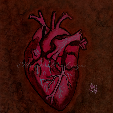 "Anatomical Heart" Art Print From The Witchy Things Small Painting Series