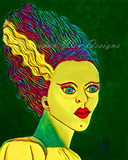 Classic Bride of Frankenstein Art Print - Bright