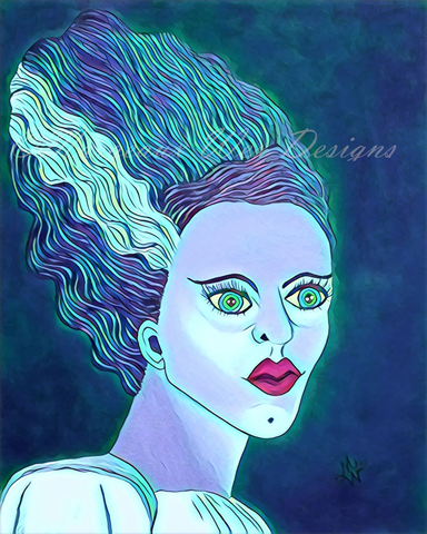 Classic Bride of Frankenstein Art Print - Ice Cold