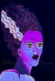 Classic Bride of Frankenstein Art Print - Violet