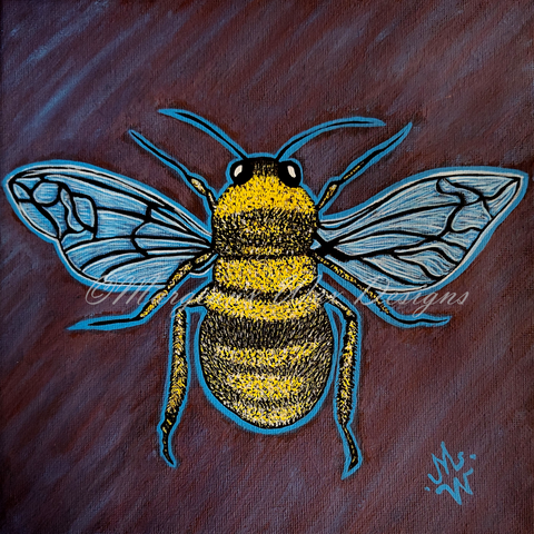 "Bumble Bee" Art Print From The Witchy Things Small Painting Series