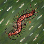 "A Mother And Her Children" Giant Centipede Art Print From The Critters Series