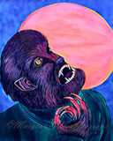 Classic Wolfman Art Print - Black Light