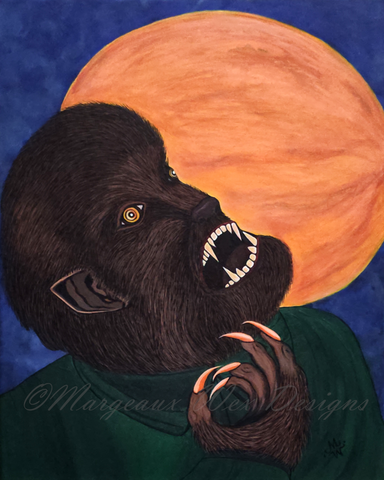 Classic Wolfman Art Print - Dark