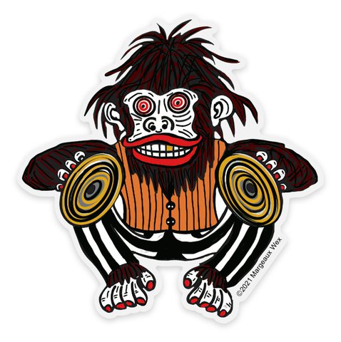 Crazy Cymbal Monkey 3 Inch Sticker