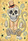 Cymbal Monkey Top Hat Circus Art Print - Pastel