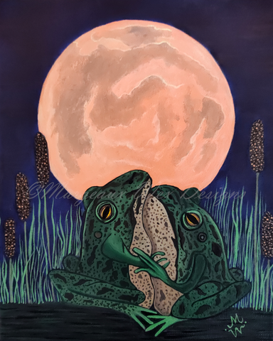 Frogs - Dancing In the Moonlight Art Print