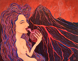 "Doom Fruit" Art Print - Persephone with a Pomegranate