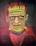 Classic Frankenstein's Monster Art Print -Antique