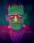 Classic Frankenstein's Monster Art Print -Bright