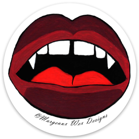 Gap Tooth Vampire Lips 3 Inch Sticker