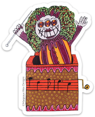 Pop Goes The Weasel Jack In The Box 4 Inch Sticker