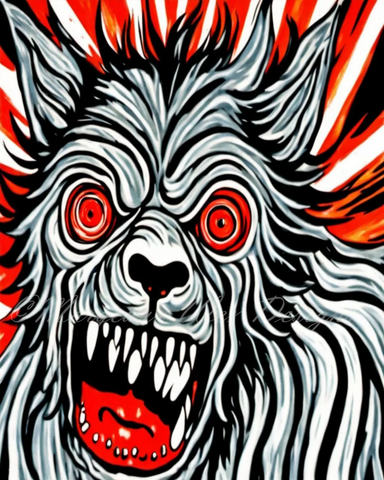 "Rabid" Werewolf Horror Art Print
