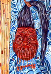 Shrunken Head Art Print - Sapphire Variant