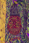 Shrunken Head Art Print - Violet Variant