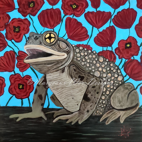 "Toad & Poppies" Art Print From The Witchy Things Small Painting Series