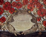 "Toad & Poppies 2" Art Print - Chocolate