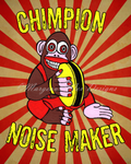 Cymbal Monkey Chimpion Noise Maker Art Print