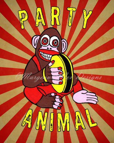 Cymbal Monkey Party Animal Art Print