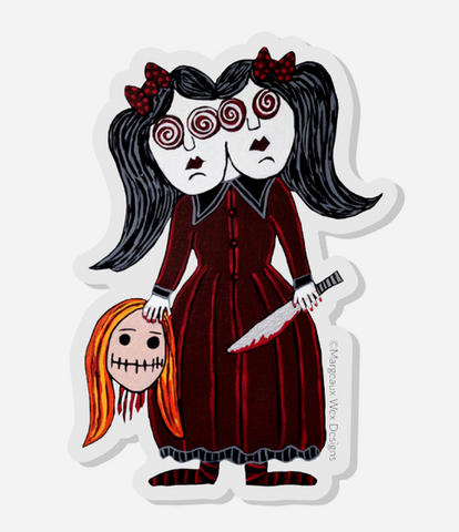 Dolly Dearest Acrylic Pin Inspired by Killer Conjoined Voodoo Dolls