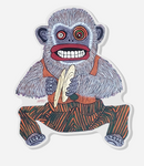 Gray Cymbal Monkey Acrylic Pin Inspired by Toy Monkeys