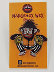 Crazy Cymbal Monkey Acrylic Pin Inspired by Toy Monkeys