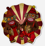 Cymbal Monkey Brothers Acrylic Pin Inspired by Jolly Chimp Toys