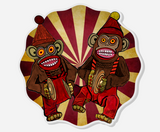 Cymbal Monkey Brothers Acrylic Pin Inspired by Jolly Chimp Toys