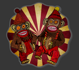 Cymbal Monkey Brothers Acrylic Pin Inspired by Jolly Chimp Toys
