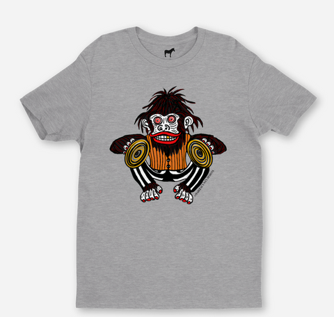 Crazy Cymbal Monkey Graphic Tee in Gray